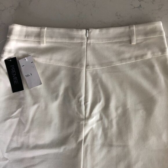 Premise Rayon/Nylon Blend Mini Skirt w Lace Up Design & Pockets Off White Sz 6 - Picture 7 of 10